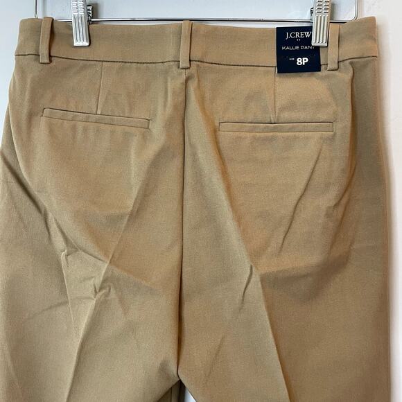 J.Crew Factory Kallie Straight Leg Pant High Waisted Work BO900 Natural Camel P8 - Picture 8 of 14